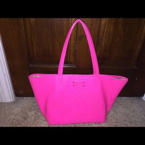 neon pink kate spade bag!