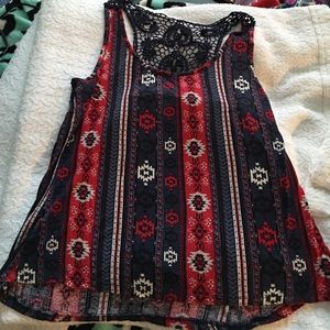 Tank top with half lace back