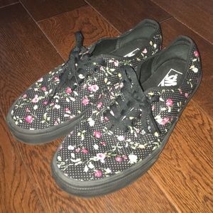 Black Floral Vans