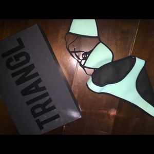 Triangl bikini set blue size small