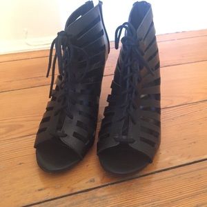 Black Slitted Booties