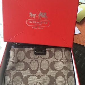Coach boxed signature wristlet