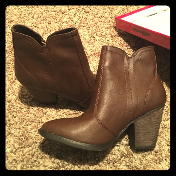 Brown heeled boots