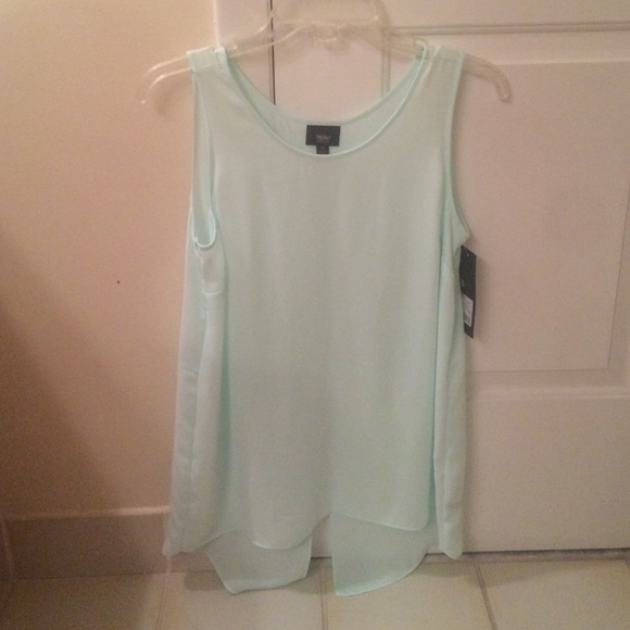 Sheer light green tank top