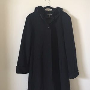 Donny Brook Floor Length Black Hooded Coat