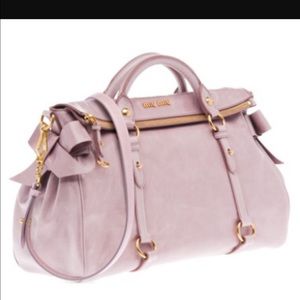 Miu miu bow satchel with shoulder strap