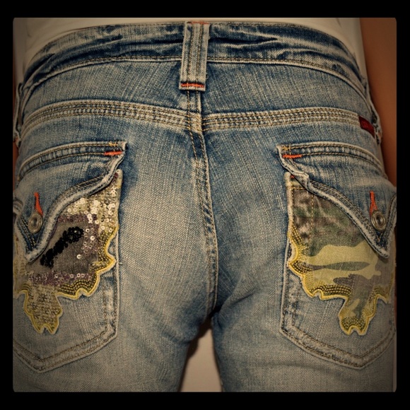 Miss Me Camo Flap Pocket Jeans
