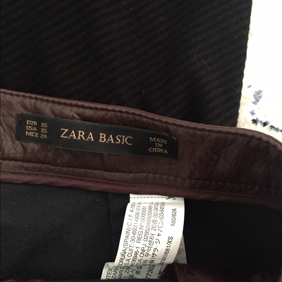 ZARA maroon leather skirt - Picture 3 of 3