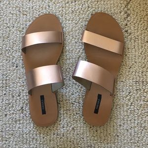 F21 Rose Gold Slides