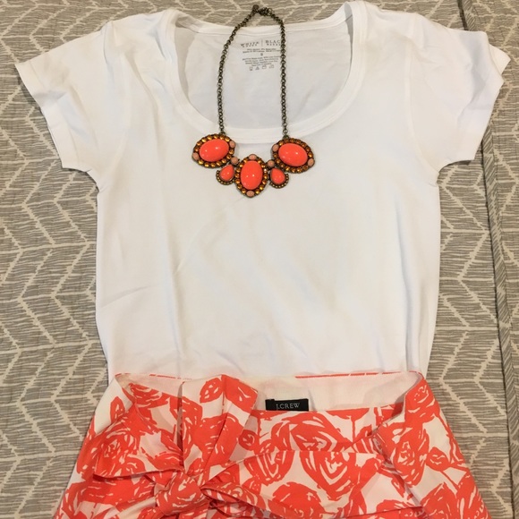 J Crew pleated skirt with white top!