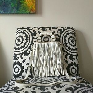 Steve Madden - Cream Crossbody Fringey Bag