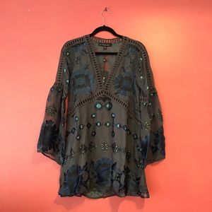 For Love & Lemons charcoal barcelona mini dress