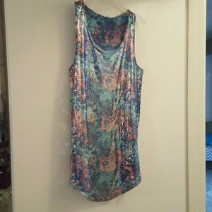 Long sequined tank