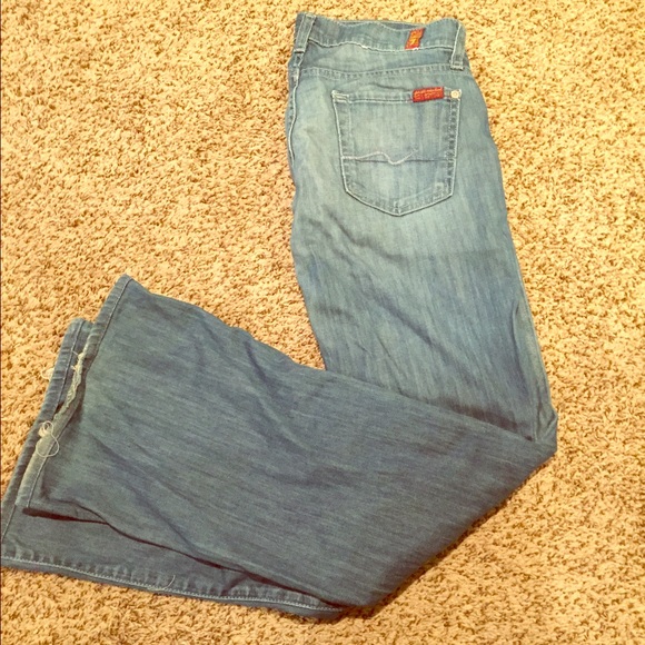 7 for All Mankind dojo wide leg light wash