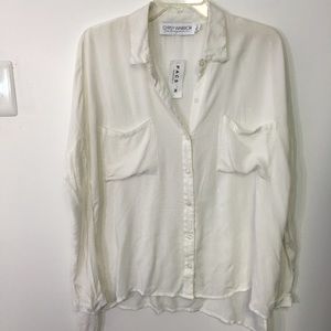 Batwing White Button Down