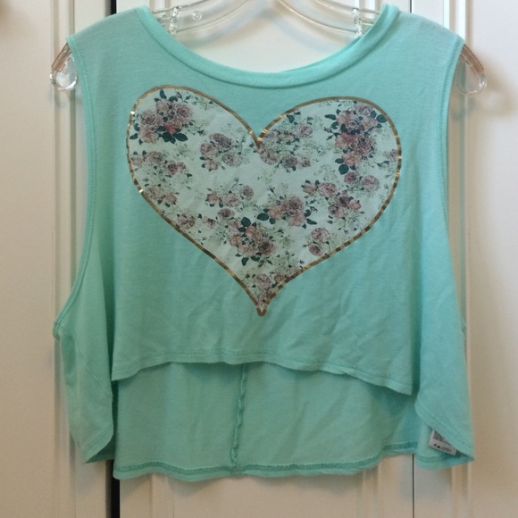 Blue crop top tank