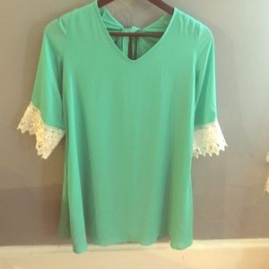 Sea foam green tunic dress