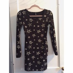 Forever 21 long Sleeve Star Bodycon Dress