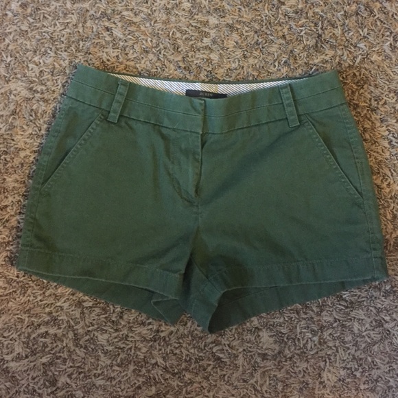 J.Crew Forest Green 3" Chino Shorts