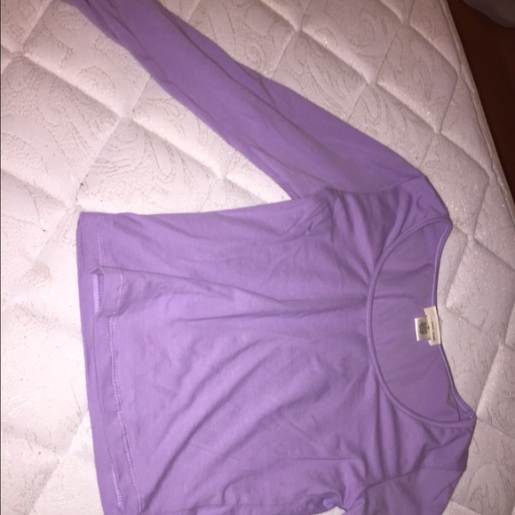 Long Sleeve Purple Crop Top