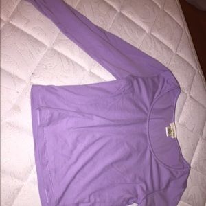 Long Sleeve Purple Crop Top