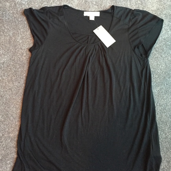 Michael Kors new black short sleeve peasant top