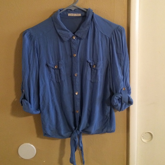 Button down crop top