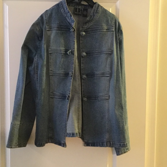 Denim Jacket with frog closures.