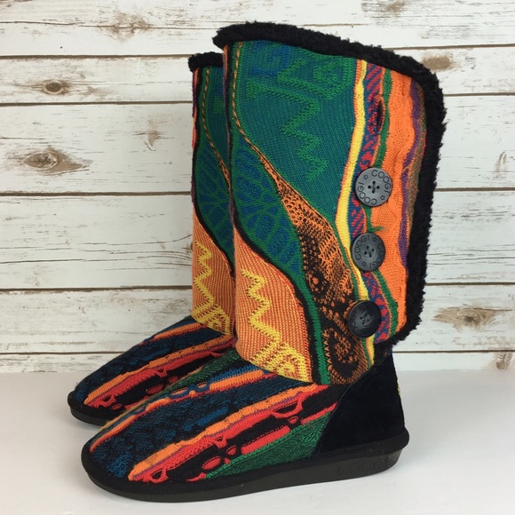 sweater boots with buttons