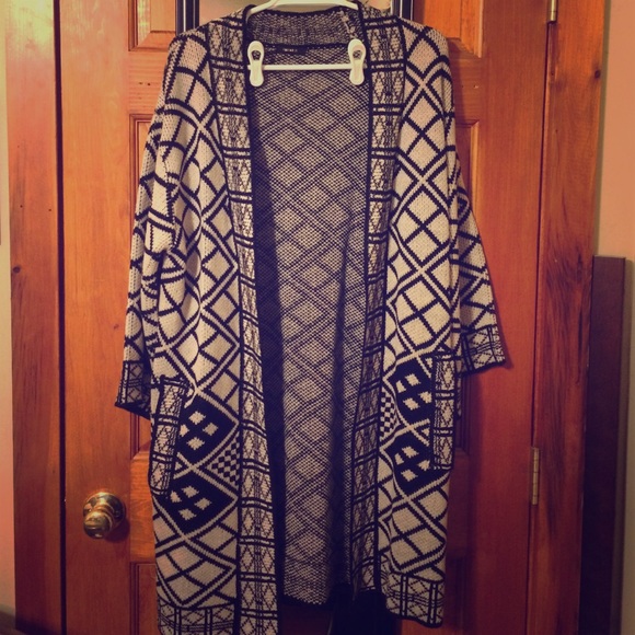 Long Fun Print Cardigan