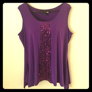 Purple Sequin XL Women's Top