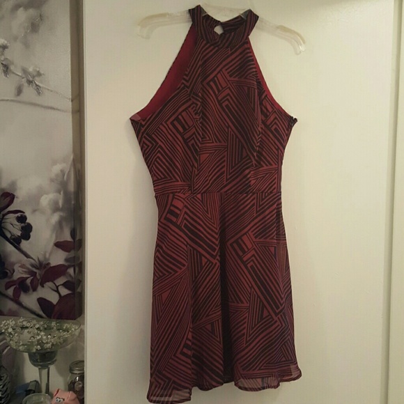 Red and black dress