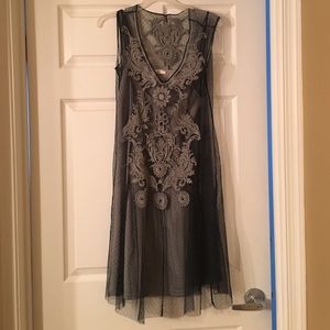 Navy and gray party dress