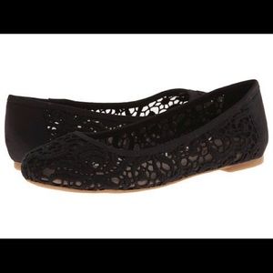 Lucky Brand "Eartha" Black Lace Flats Size 6.5