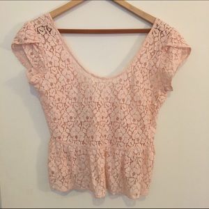Pink Lace Crop Top