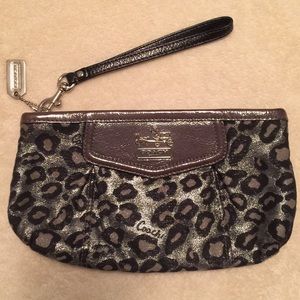 Authentic Coach Leopard Print Wristlet
