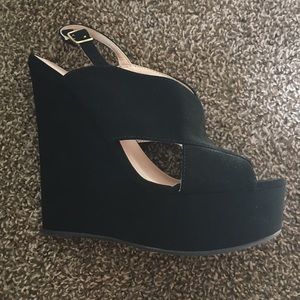 Cut out wedge sandals