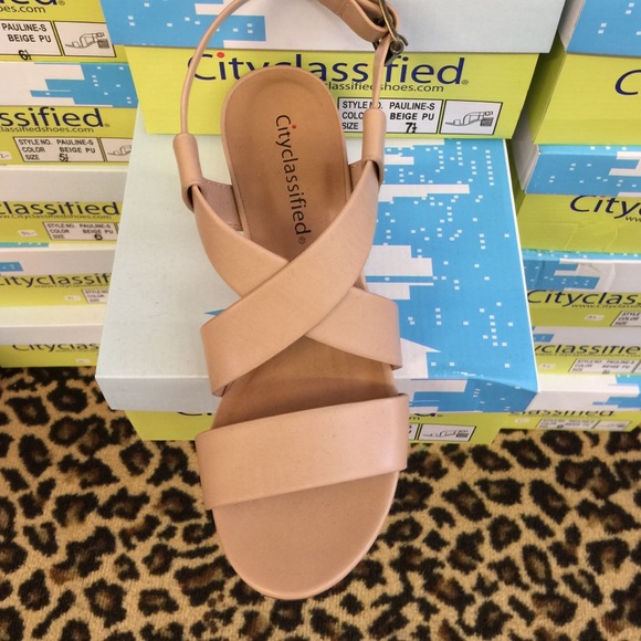 Nude Strappy Chunk Heel Sandal - Picture 3 of 3