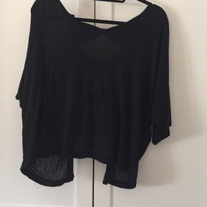 Black open back tshirt