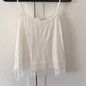 White lace bottom tank top