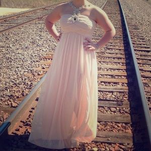 Light pink prom dress