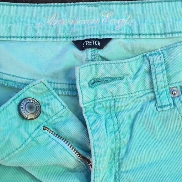 American Eagle teal midi shorts size 10 - Picture 2 of 4