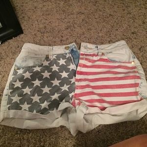 Charlotte Russe American flag shorts