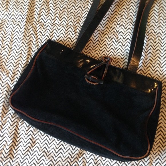 ✨Rich Black Suede Leather Shoulder Bag✨ - Picture 2 of 4