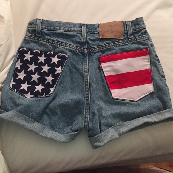 Levi high waisted American flag shorts