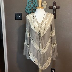 Brown crochet top