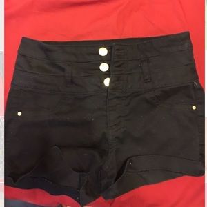 Black high waist shorts