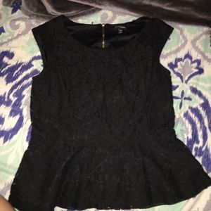 black peplum top