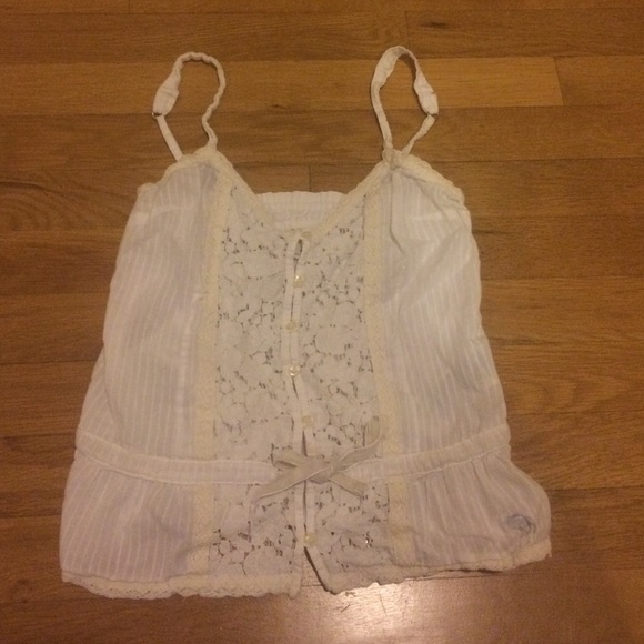 Abercrombie White Lace Tank Top