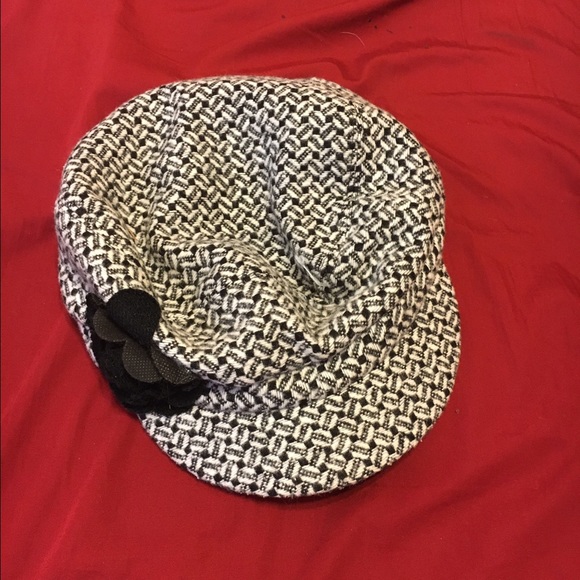 Grey and black hat